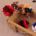 Handmade Wool Rosette Mens Custom Flower Lapel Pin